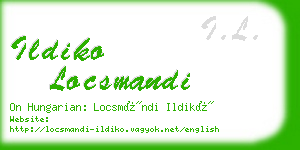 ildiko locsmandi business card